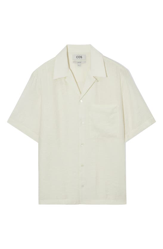 Cos Turnstone Relaxed Fit Short Sleeve Button-up Camp Shirt In White