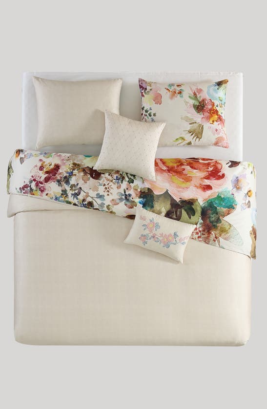 Bebejan Antique Flowers 5-piece Reversible Comforter Set In White