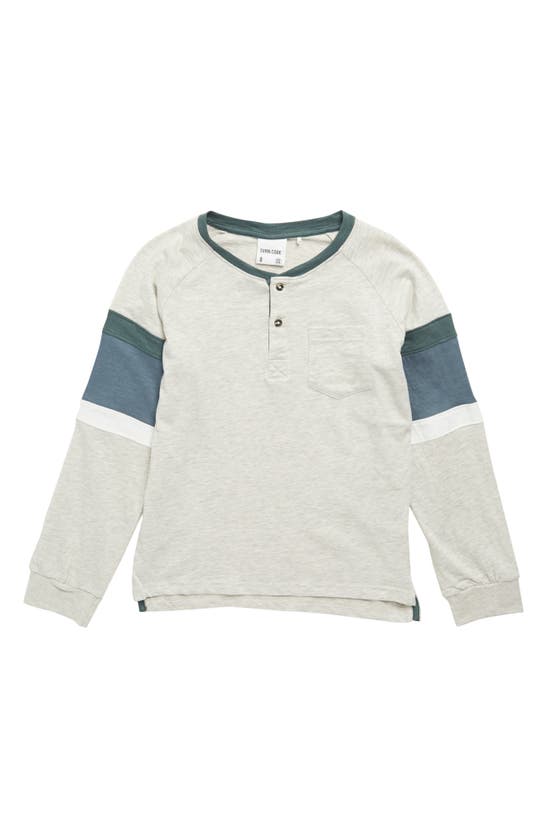 Sovereign Code Kids' Miles Colorblock Henley In Oatmeal Heather