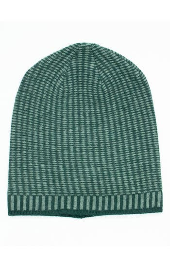 Portolano Stitch Slouchy Knit Beanie In Forest/militare