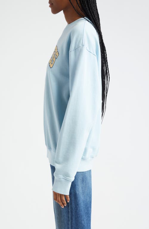 Shop Sporty And Rich Sporty & Rich Wellness Ivy Cotton Graphic Sweatshirt In China Blue