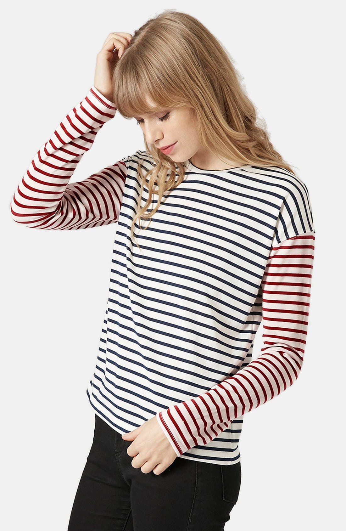 Mixed Stripe Long Sleeve Top Nordstrom