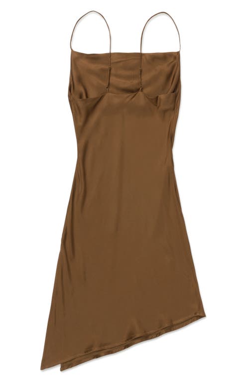 Shop Honor The Gift Notes Asymmetric Slipdress In Brown