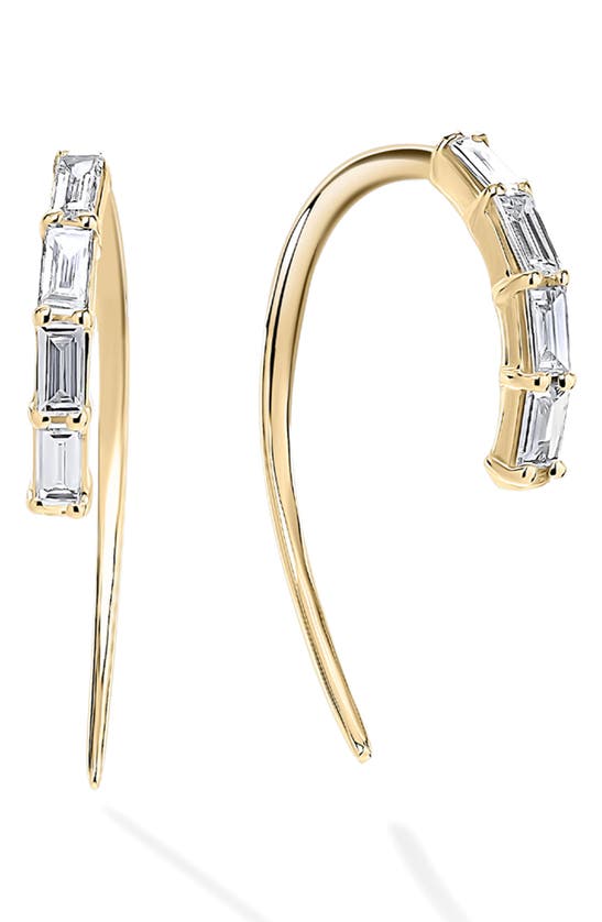 Shop Lana Baguette Threader Hoop Earrings In Yellow