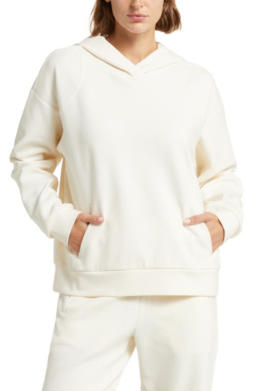 zella Anya Ottoman Rib Hoodie in Ivory Egret at Nordstrom, Size X-Large