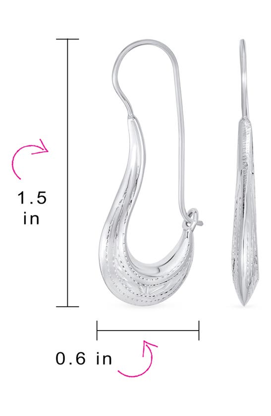 Bling Jewelry Geometric Crescent Drop Earrings In Grey