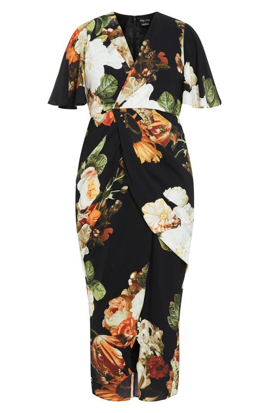Shop City Chic Braelynn Print Faux Wrap Maxi Dress In Picture Perfect
