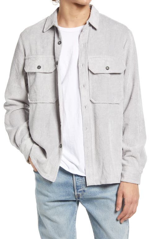 Topman Relaxed Corduroy Button-Up Shirt in Grey