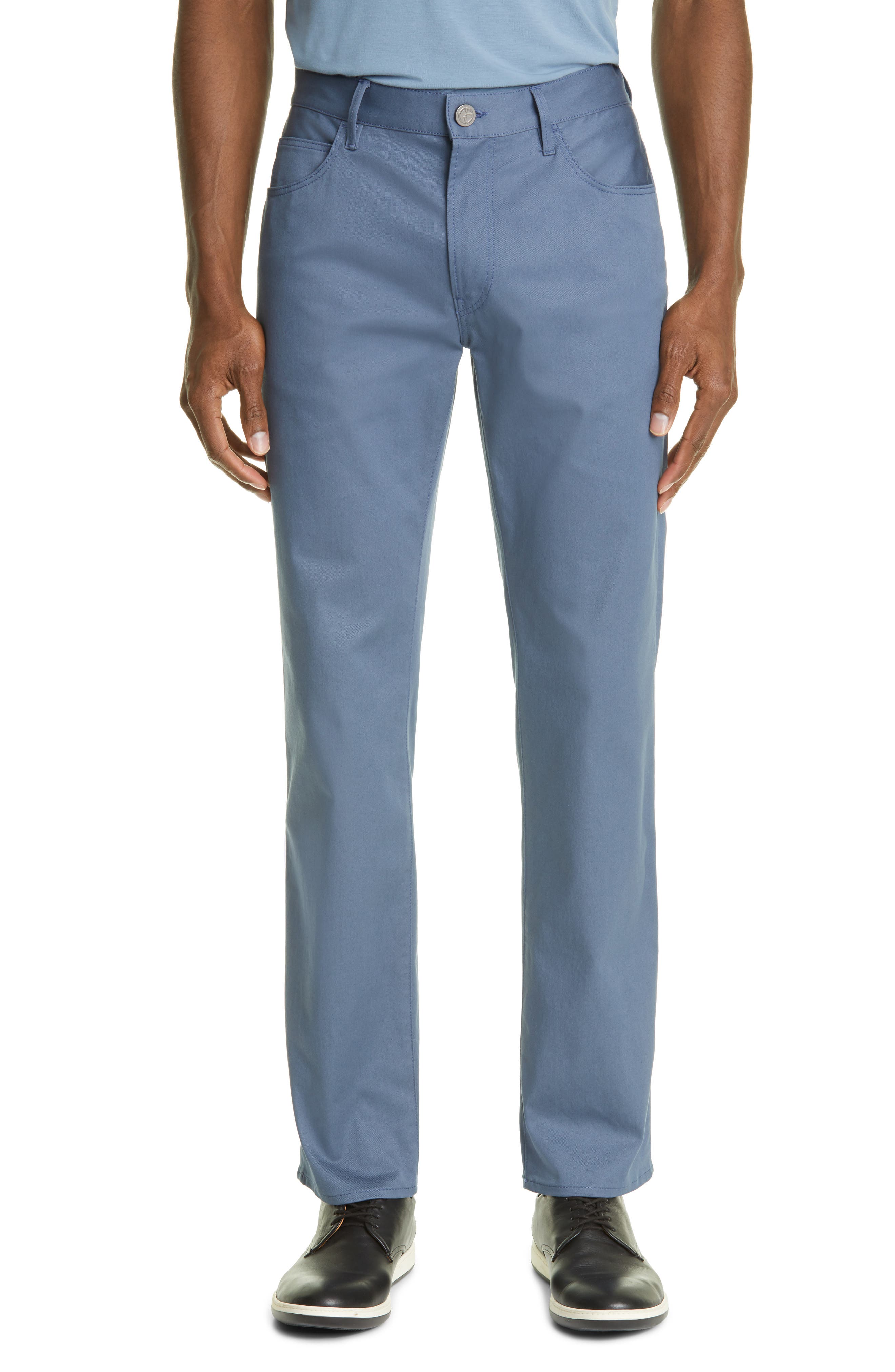Giorgio Armani Stretch Cotton Five-Pocket Pants in Blue
