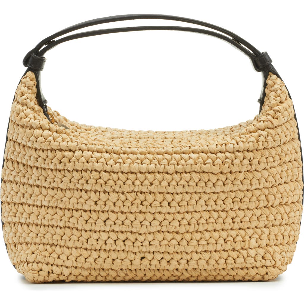 Bottega Veneta Mini Wallace Raffia Crochet Shoulder Bag In Natural/fondant/gold