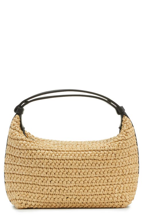 Shop Bottega Veneta Mini Wallace Raffia Crochet Shoulder Bag In Natural/fondant/gold