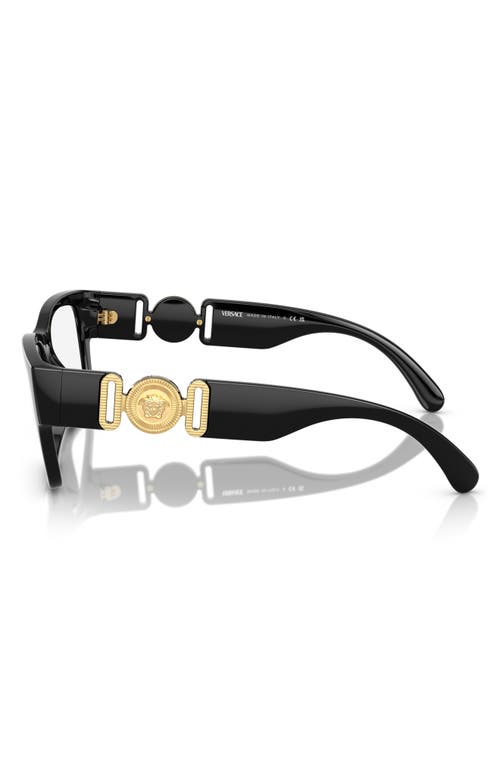 Versace 53mm Pillow Optical Glasses In Shiny Black