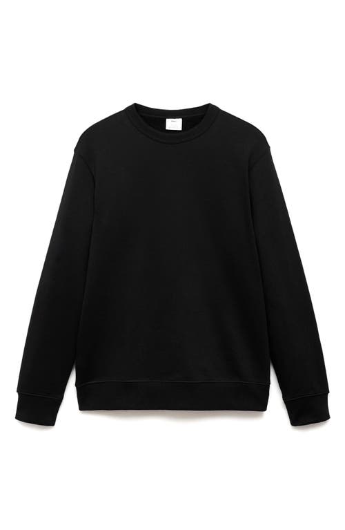 Shop Mango Cotton Blend Sweatshirt In Black