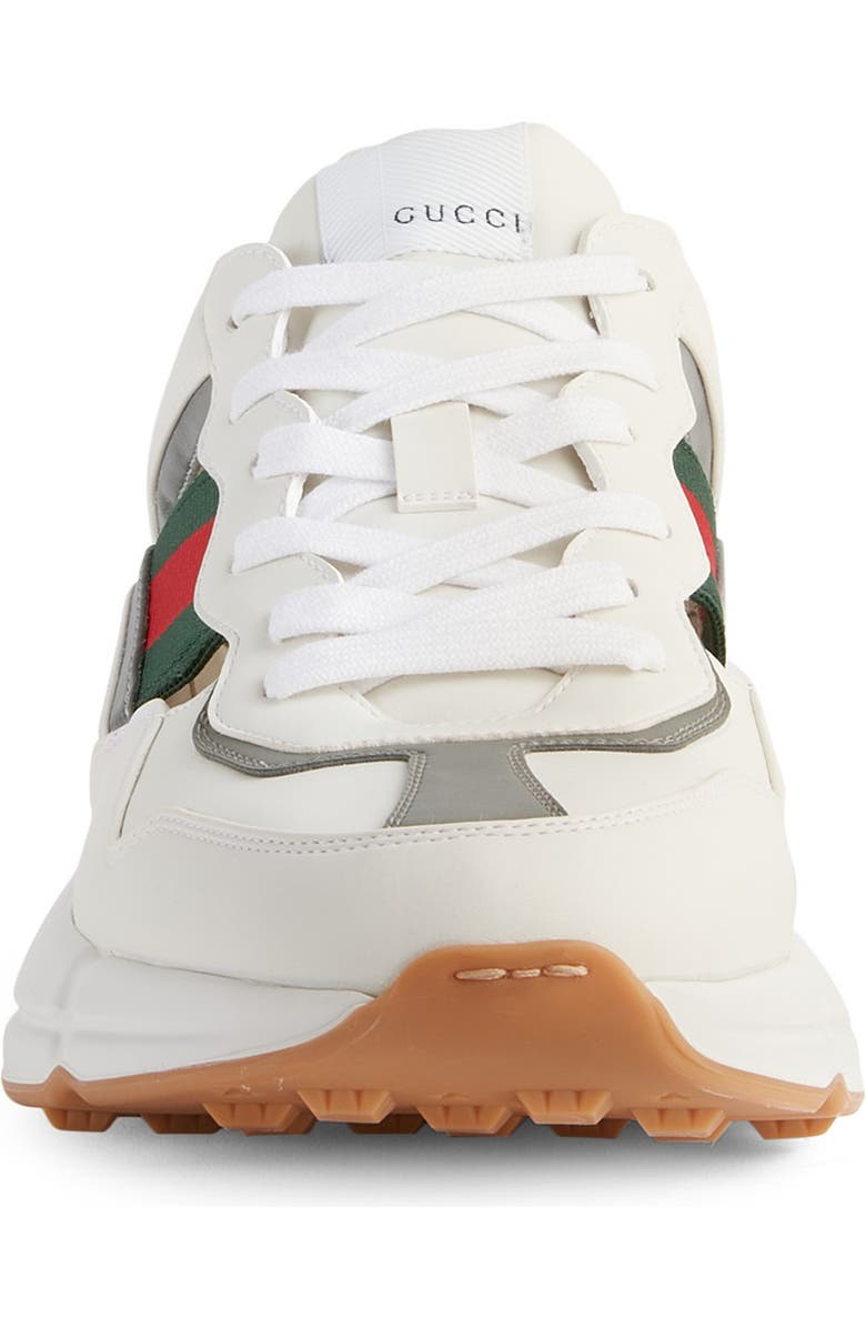 Gucci Rhyton Sneaker, Alternate, color, White/ Grey/ Green