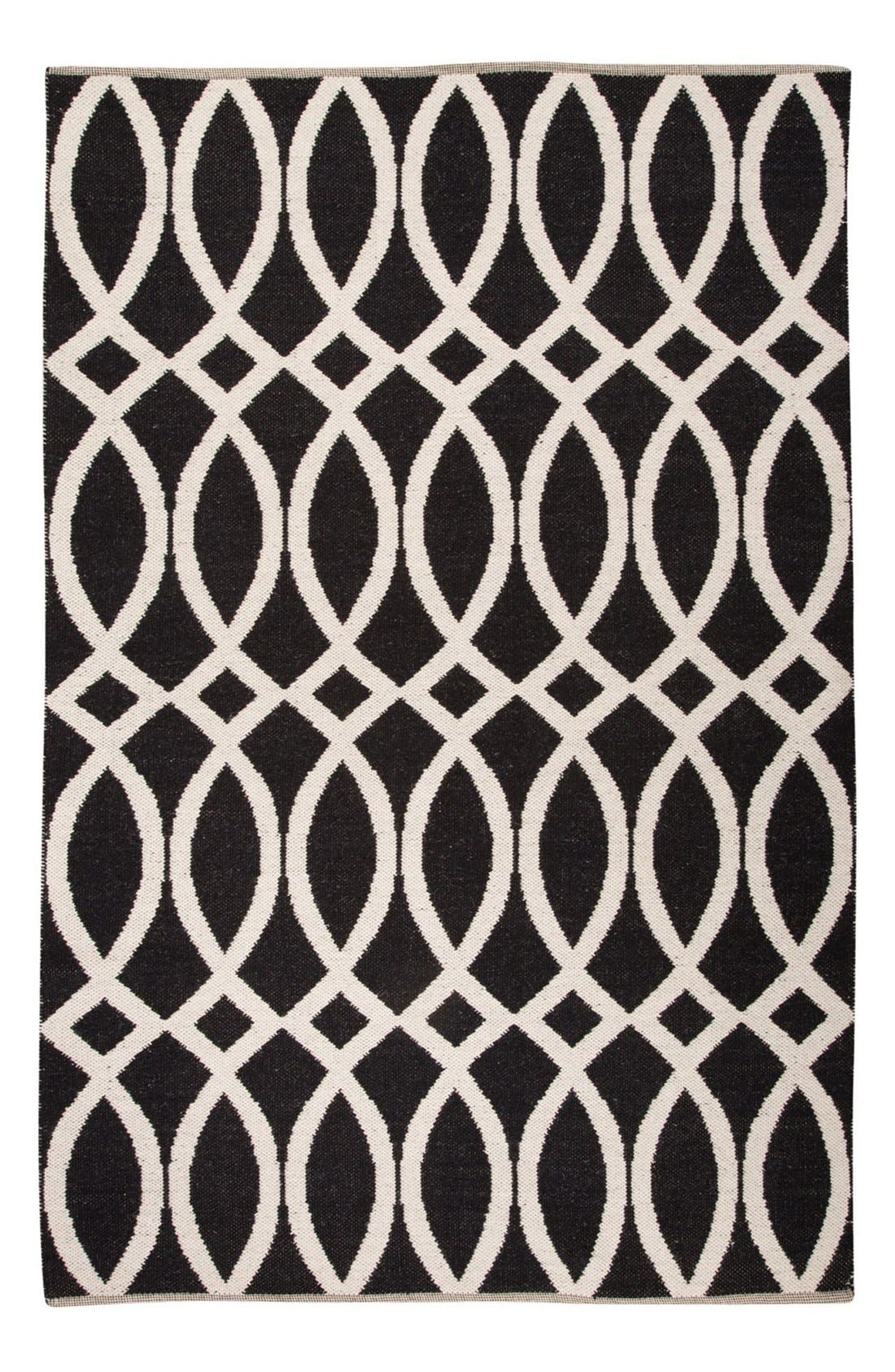 kate spade new york 'roosevelt' hand woven reversible wool & cotton rug