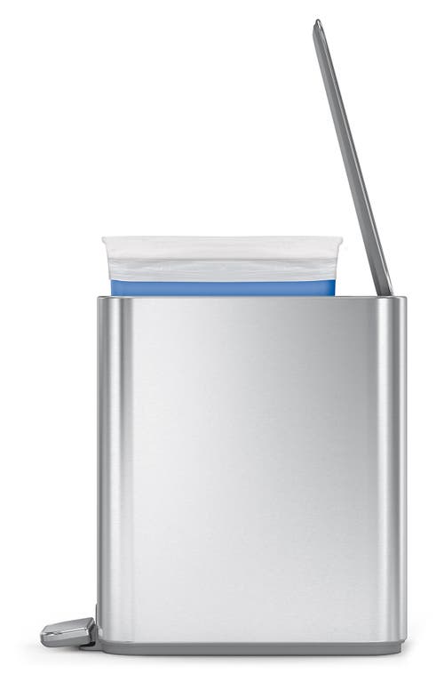 Shop Simplehuman 5l Slim Step Trash Can In Brushed Stainless Steel