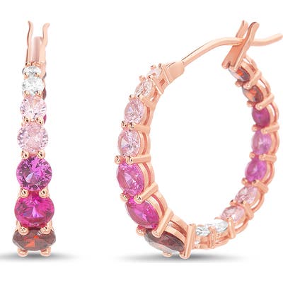 Lesa Michele Cubic Zirconia Hoop Earrings