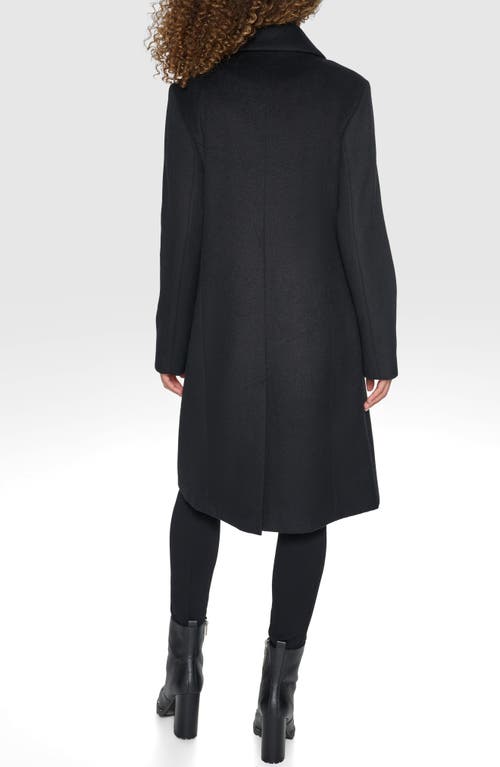 Shop Karl Lagerfeld Paris Shawl Collar Wool Blend Coat In Black