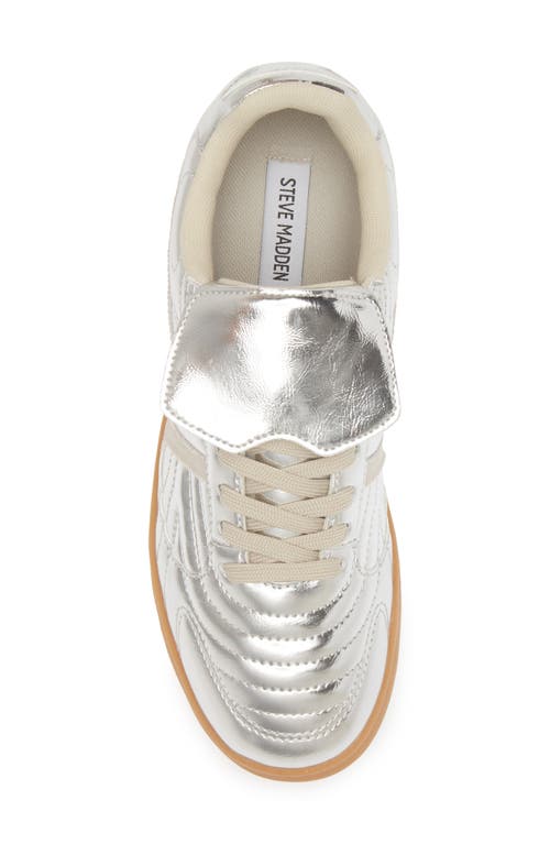 Shop Steve Madden Madrid Low Top Sneaker In Silver