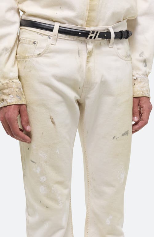 Shop Helmut Lang Painted Organic Cotton Five-pocket Pants In Ecru Painter