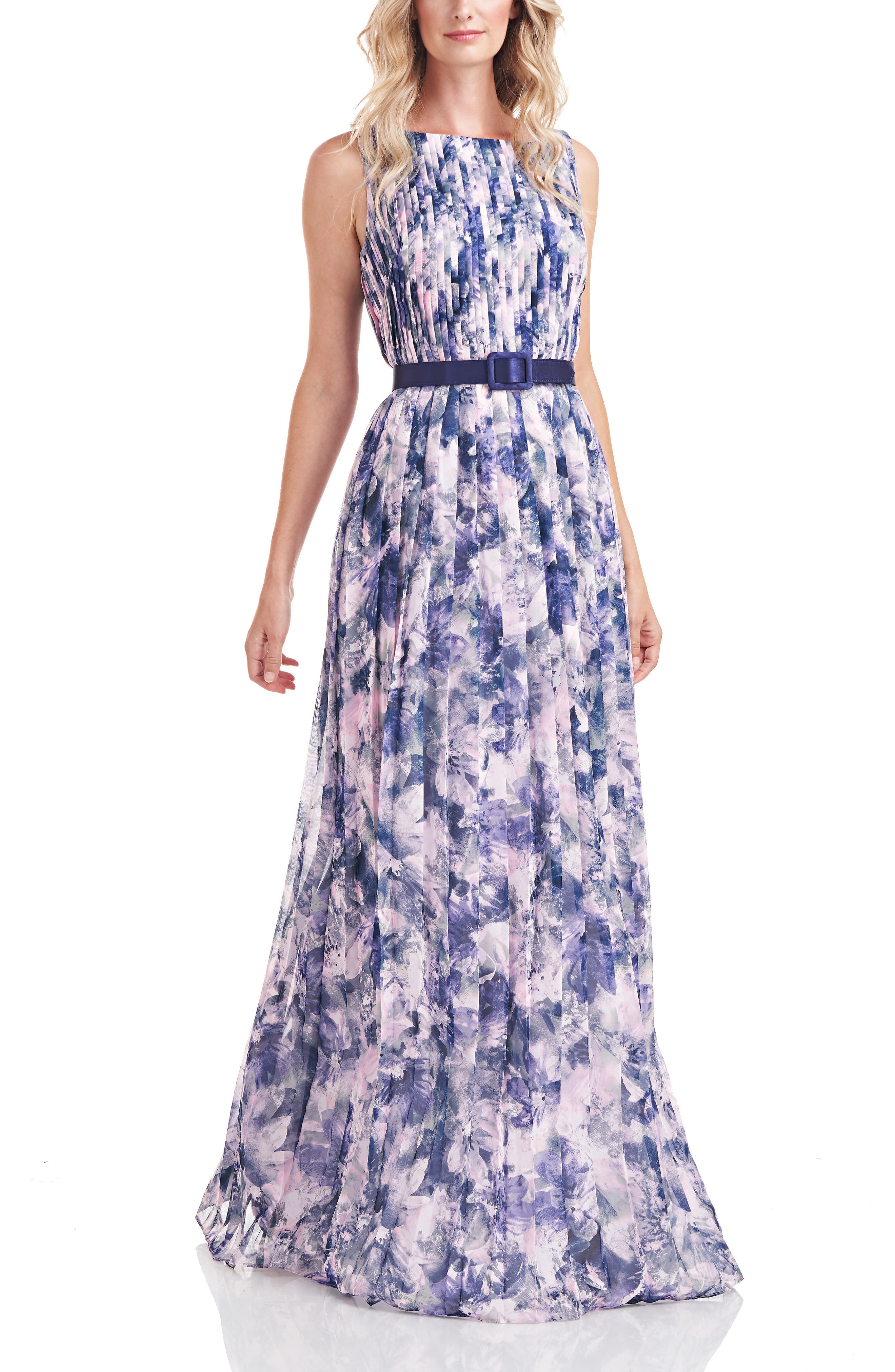 kay unger floral gown