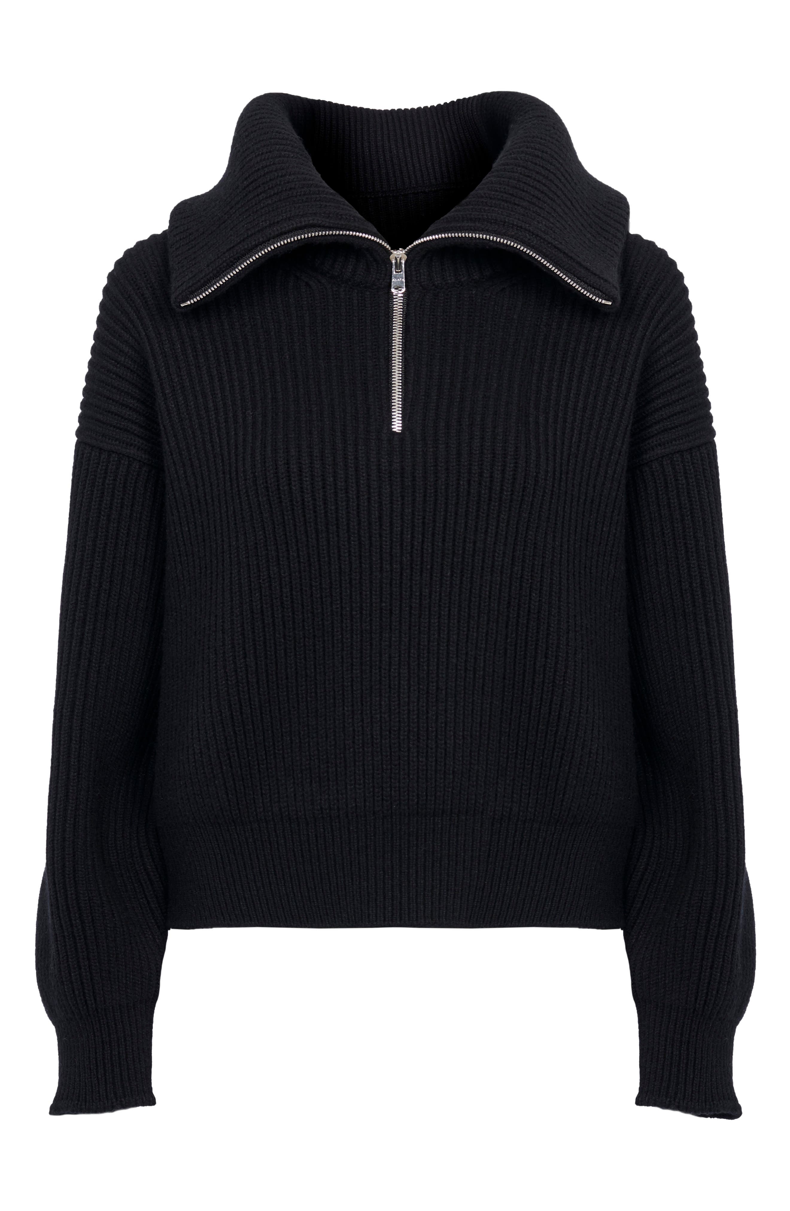 Alaïa English Ribbed Half-Zip Sweater 