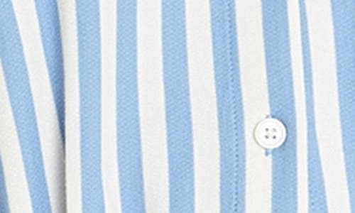 English Factory Stripe Long Sleeve Shirtdress In Blue/white