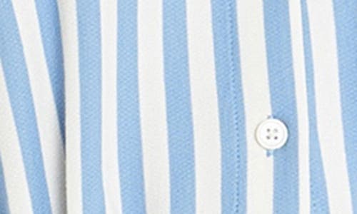 Shop English Factory Stripe Long Sleeve Shirtdress In Blue/white