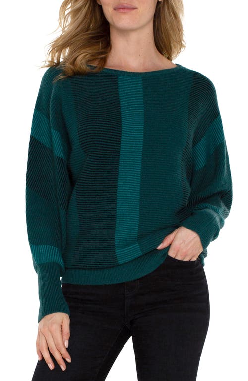 Shop Liverpool Los Angeles Colorblock Boat Neck Sweater In Malachite Multi