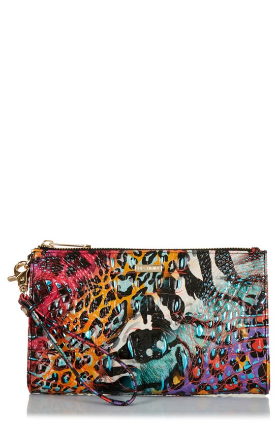 Brahmin Daisy Croc Embossed Leather Wristlet In Stampede Melbourne