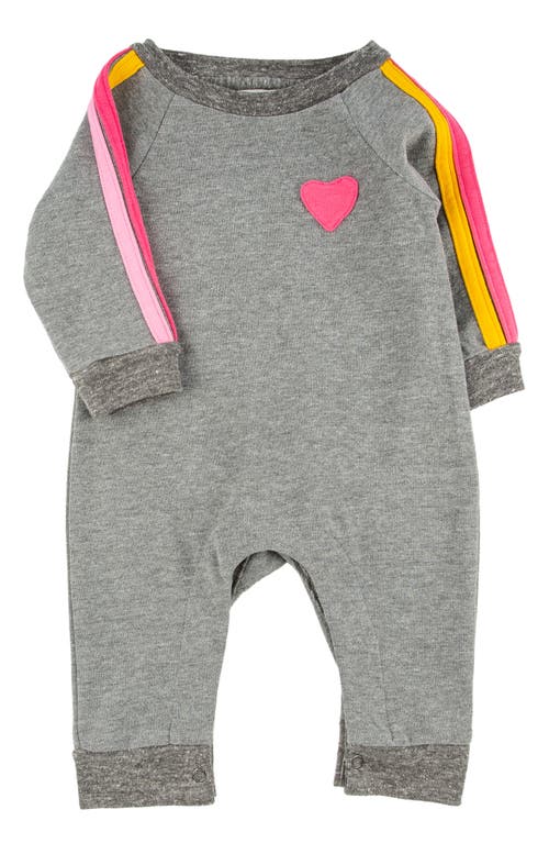 Shop Miki Miette Henry Stripe Sleeve Appliqué Romper In Rainbow Brite