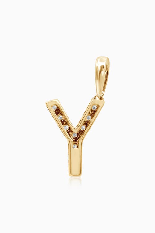 Oradina 14k Gold Luxe Letter Diamond Initial Pendant Charm In Yellow Gold - Y
