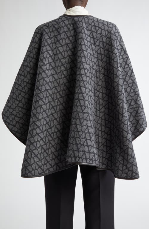 Shop Valentino Garavani Toile Iconographe Wool & Cashmere Cape In Kuh Grigio/grigioantracite