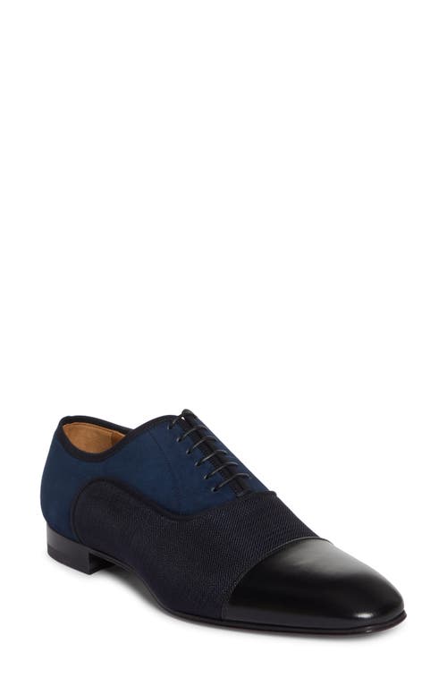 Shop Christian Louboutin Greggo Cap Toe Oxford In Black/marine