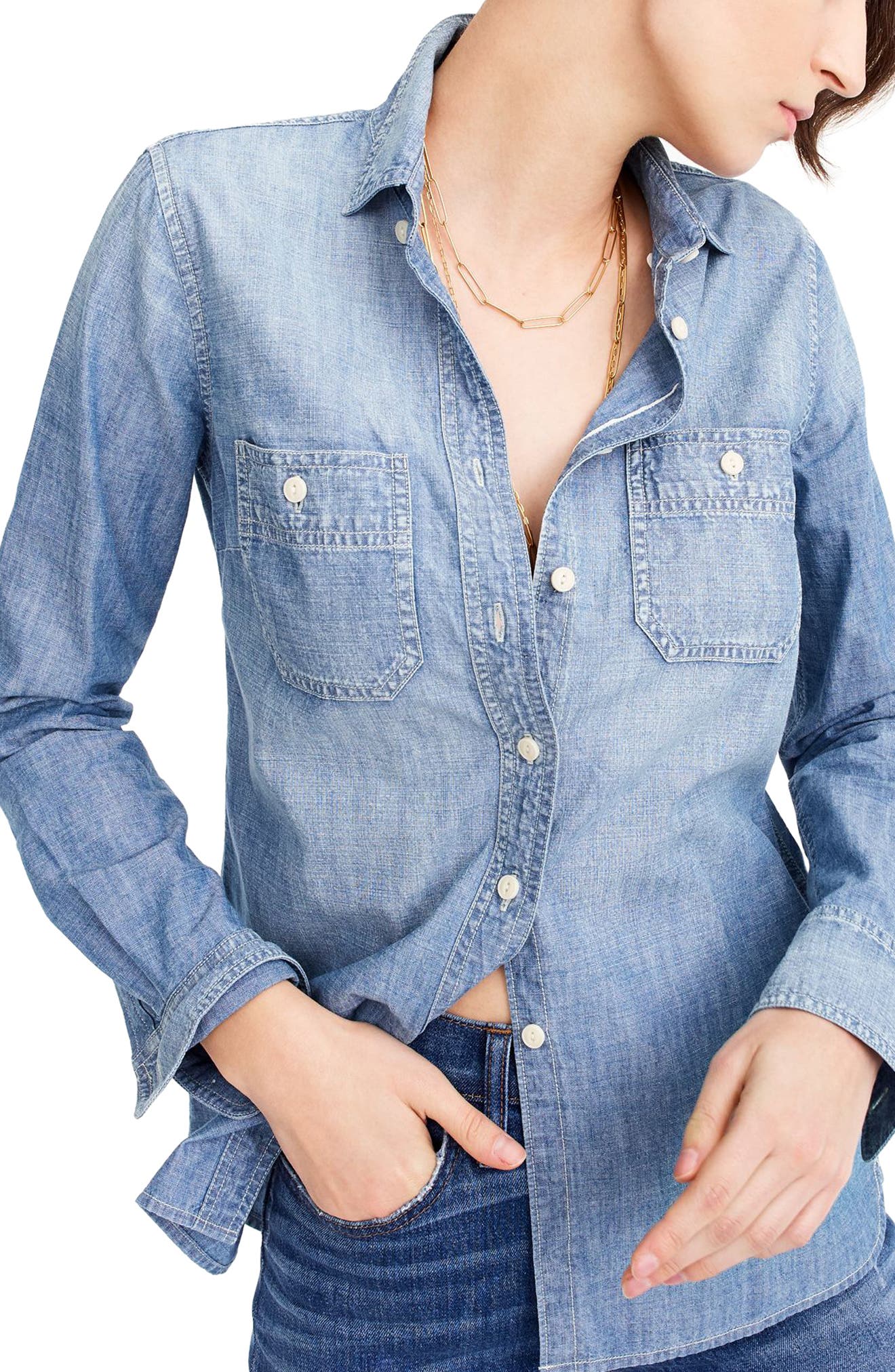J.Crew Selvedge Chambray Shirt Nordstrom