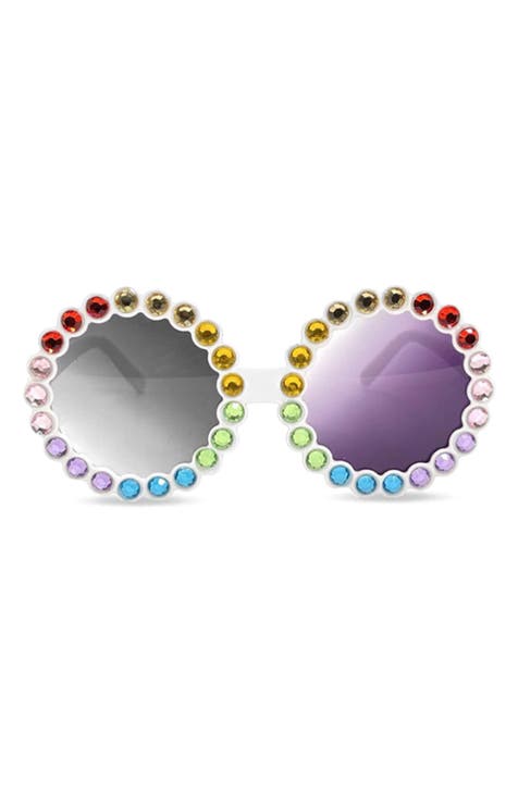 Kids' Bejeweled Round Sunglasses