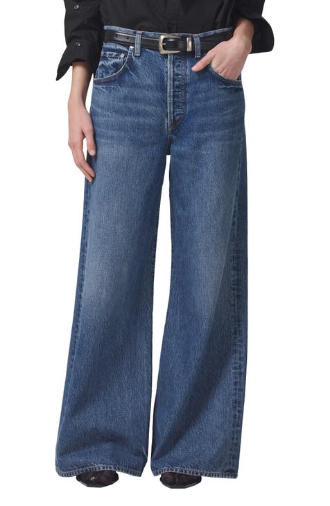 Crazy June Women's Plus Size High Waist Ripped Flared Pants, Classic Jeans  Vintage Wide Leg Pants 
