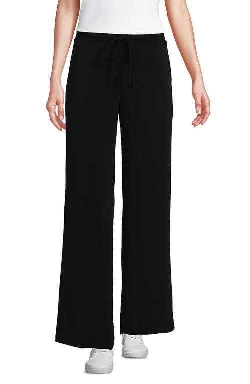 Shop Lands' End Cupro Knit Mid Rise Wide Leg Pants In Black