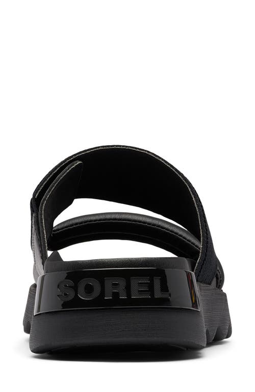 Shop Sorel Viibe Asymmetric Slide Sandal In Black/black