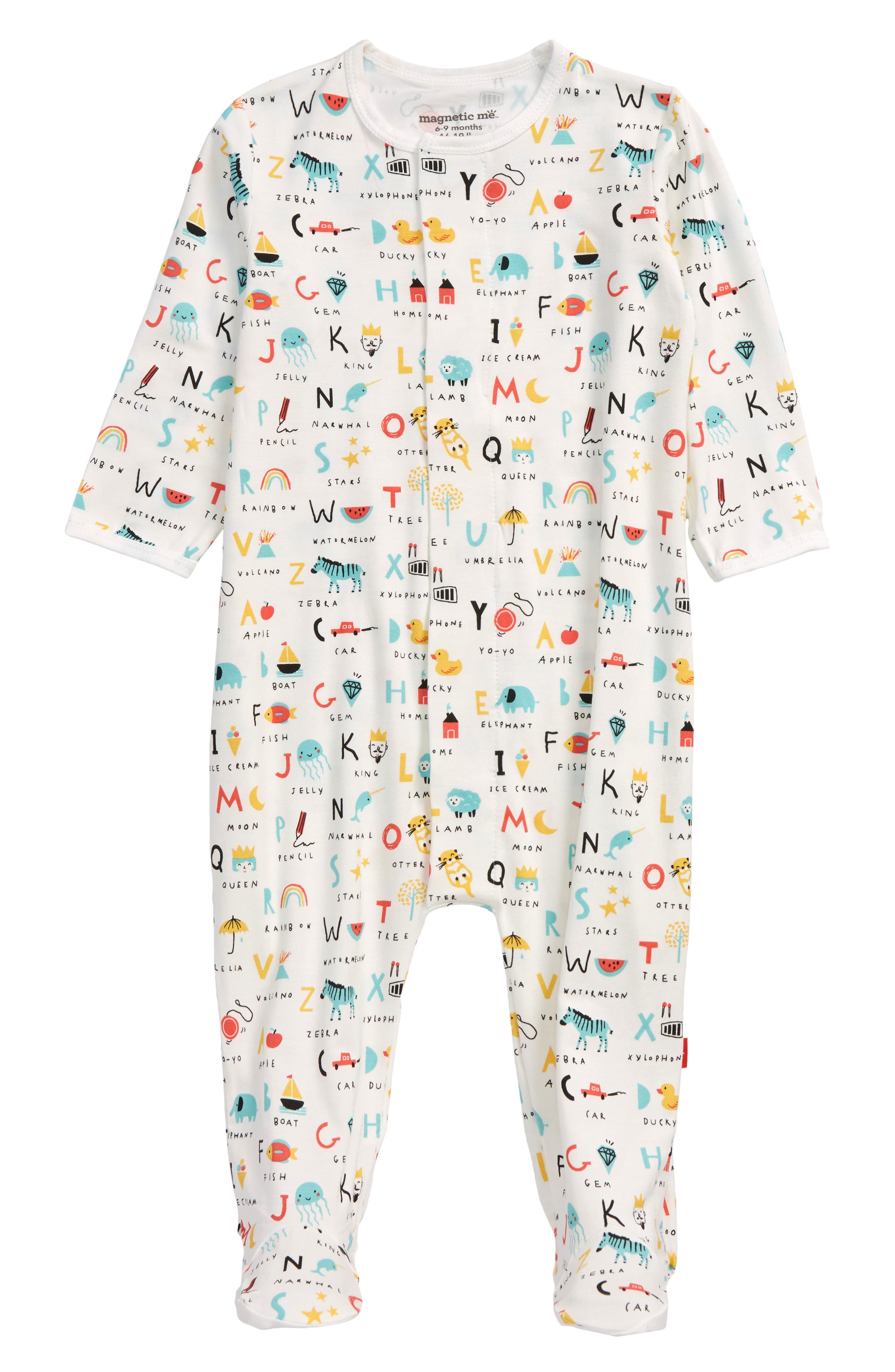 Nordstrom Baby Clothing Loungewear Pajamas Alba Zip Fitted Footie Pajamas in Open Beige at Nordstrom 