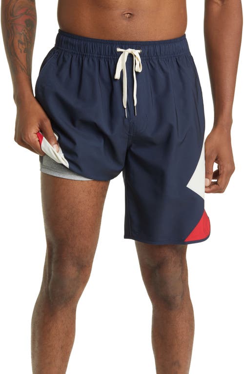 The Anchor Swim Trunks in Red Mc