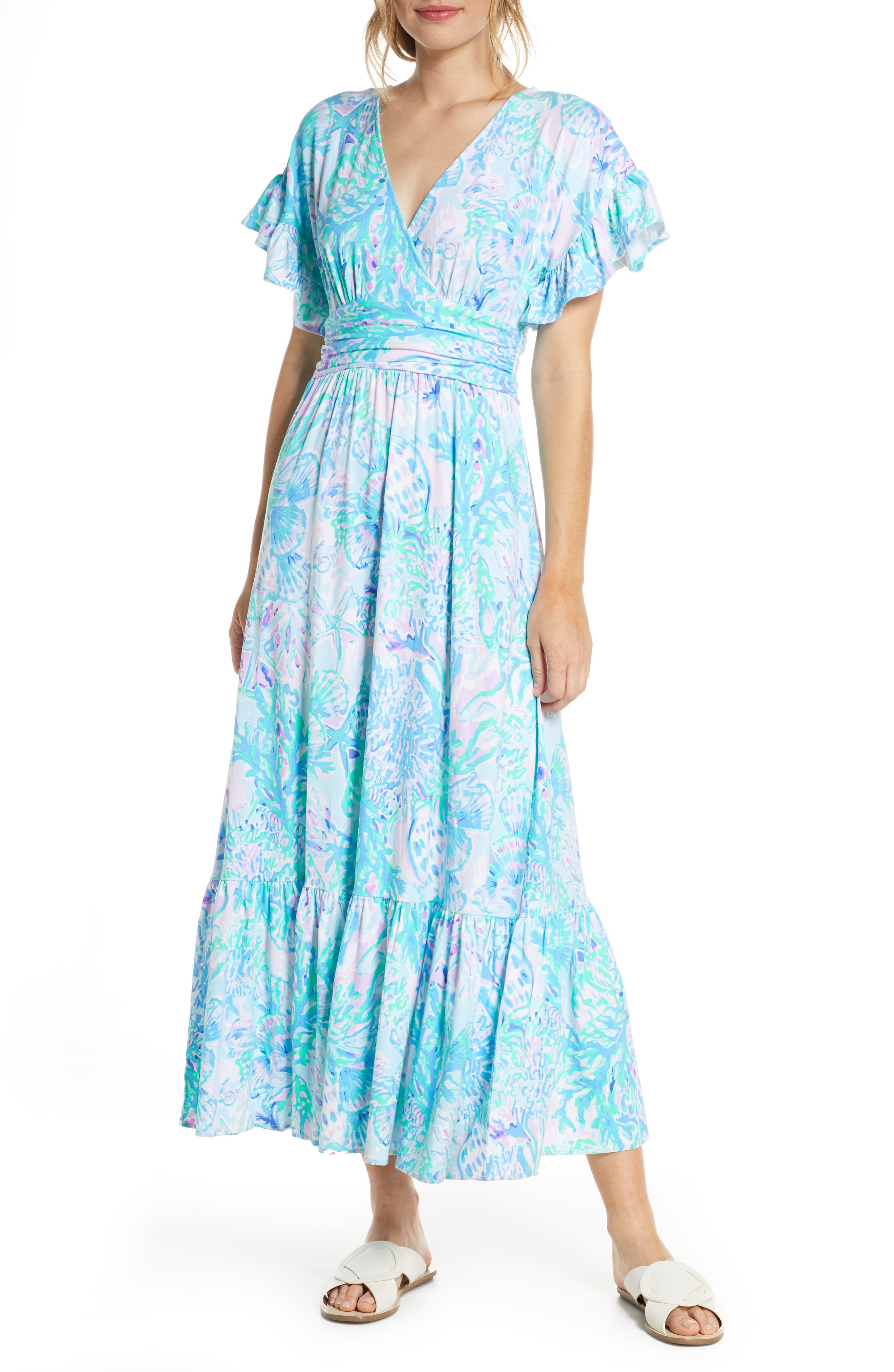 Lilly Pulitzer Jessi Flutter Maxi Dress, Purple