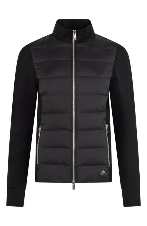 Moose Knuckles Naomi 800 Fill Power Down Hybrid Jacket In Black