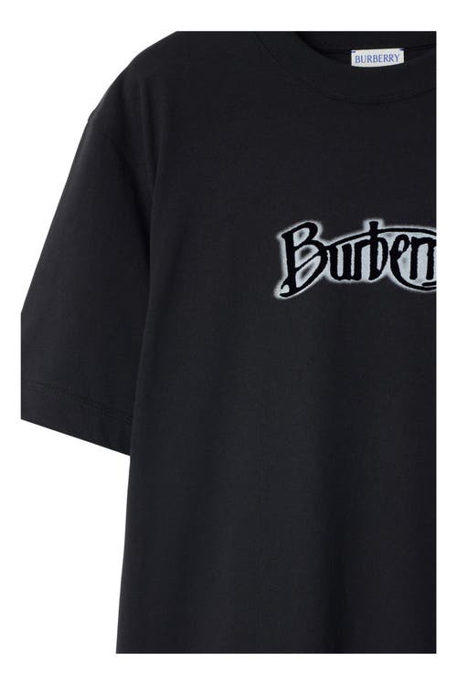 Shop Burberry Logo Cotton T-shirt In Coal