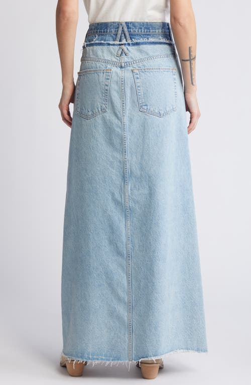 SLVRLAKE SLVRLAKE RE-WORK DALLAS DOUBLE HIGH WAIST ORGANIC COTTON DENIM MAXI SKIRT