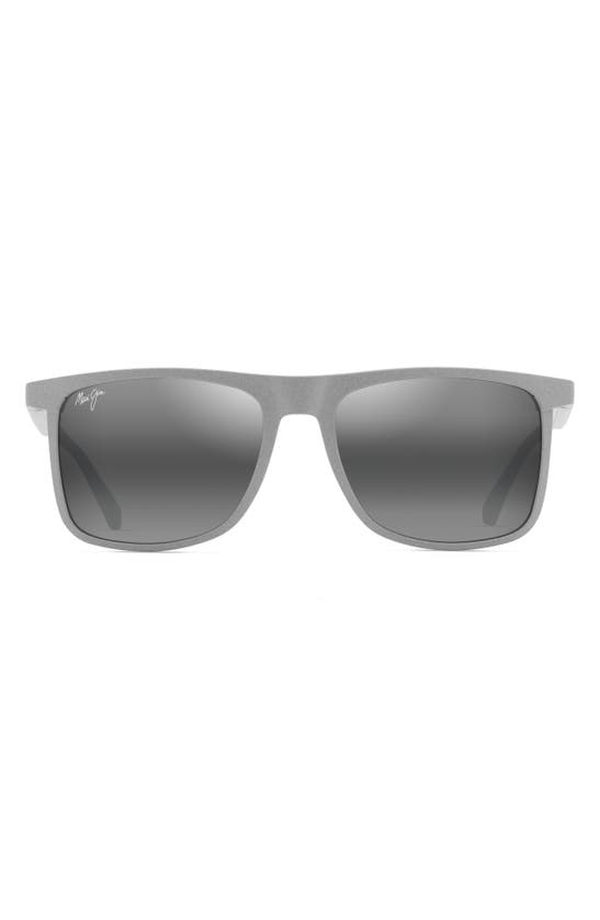 Maui Jim Makamae 619-14 Flattop Polarized Sunglasses In Matte Grey