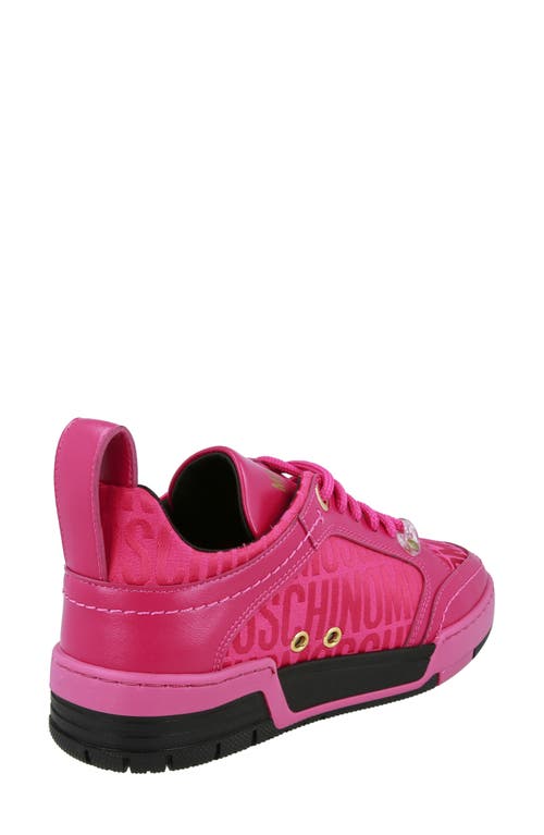 Moschino Monochrome Low Top Sneaker In Fuchsia