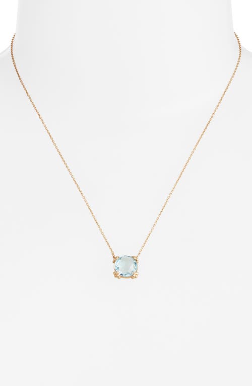 Anzie Women's Dew Drop Mini Cluster Blue Topaz & 14k Yellow Gold Pendant Necklace In Blue