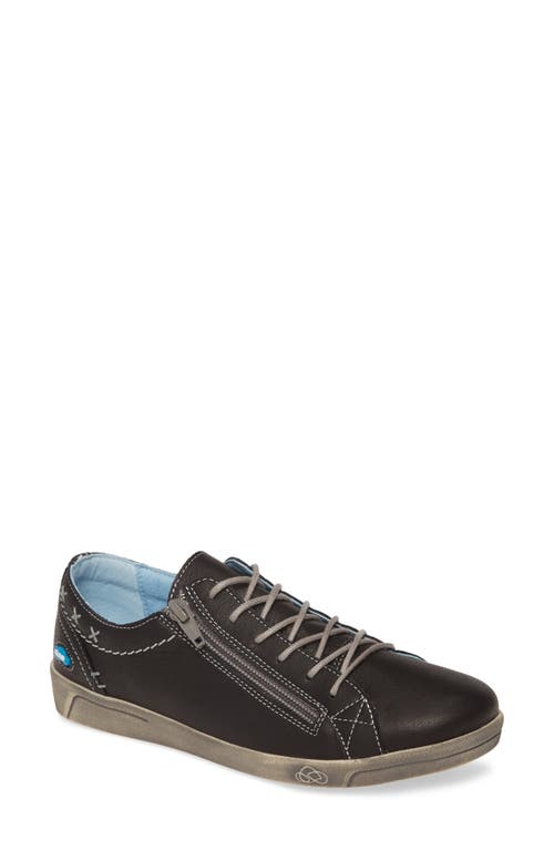 Aika Sneaker in Black Brushed Sole Leather