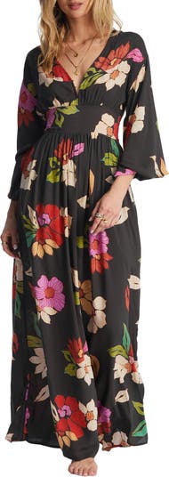 Billabong Night Bloom Floral Long Sleeve Maxi Dress | Nordstrom